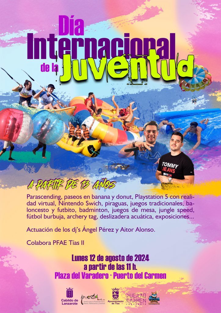 El Ayuntamiento de Tías celebra en El Varadero el Día Internacional de la Juventud con paseos acuáticos, juegos y deporte