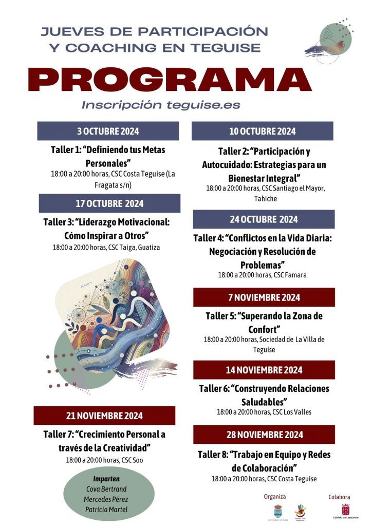 Teguise organiza la II edición del ciclo de talleres de participación y coaching personal