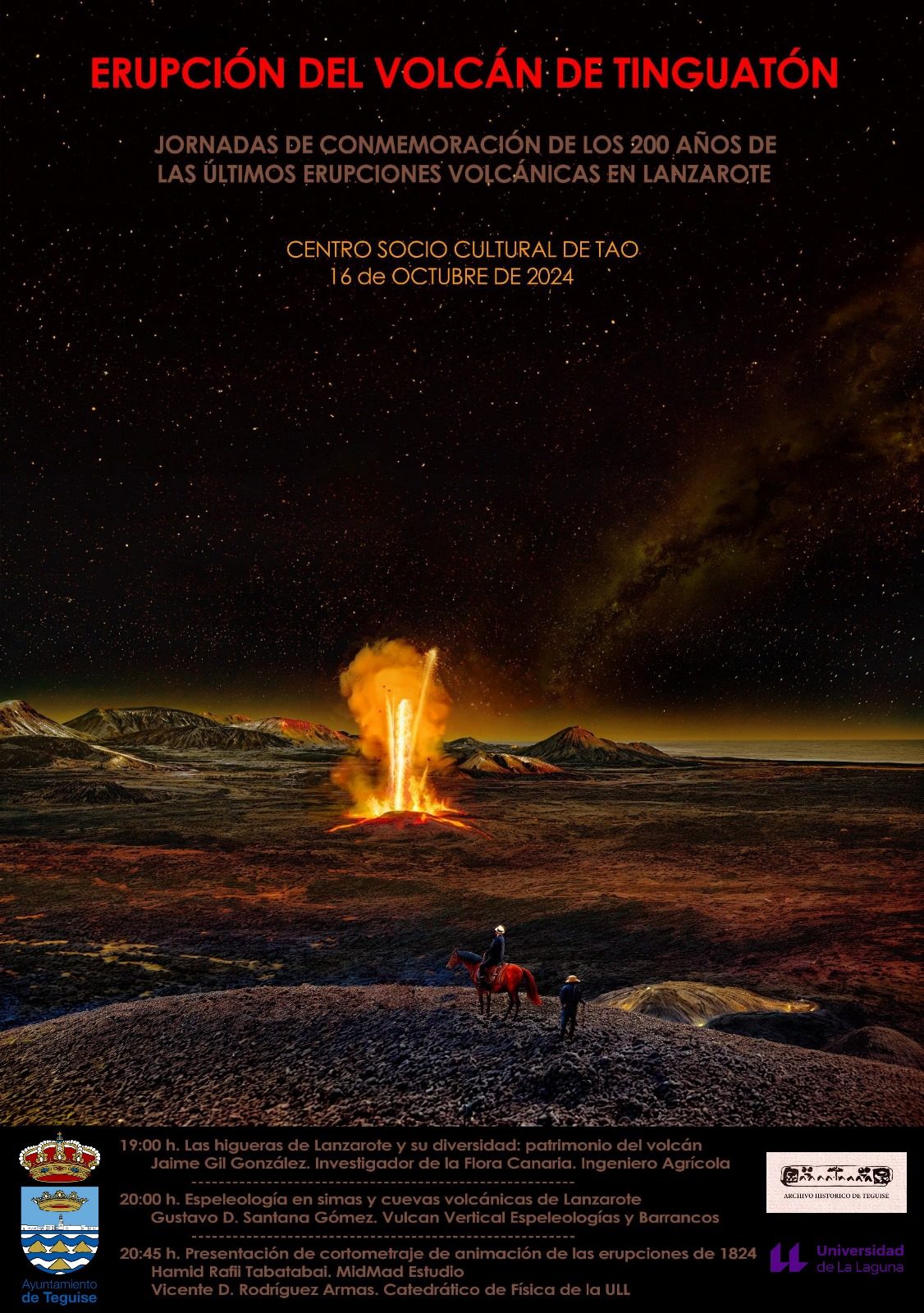 Una exposición del Ayuntamiento de Teguise conmemora las erupciones volcánicas de 1824