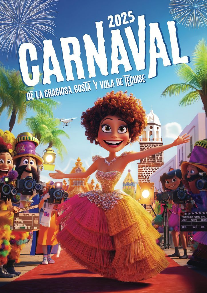 ‘Luces, cámara…¡Carnaval!’, elegido cartel oficial de La Graciosa, Costa y Villa de Teguise 2025
