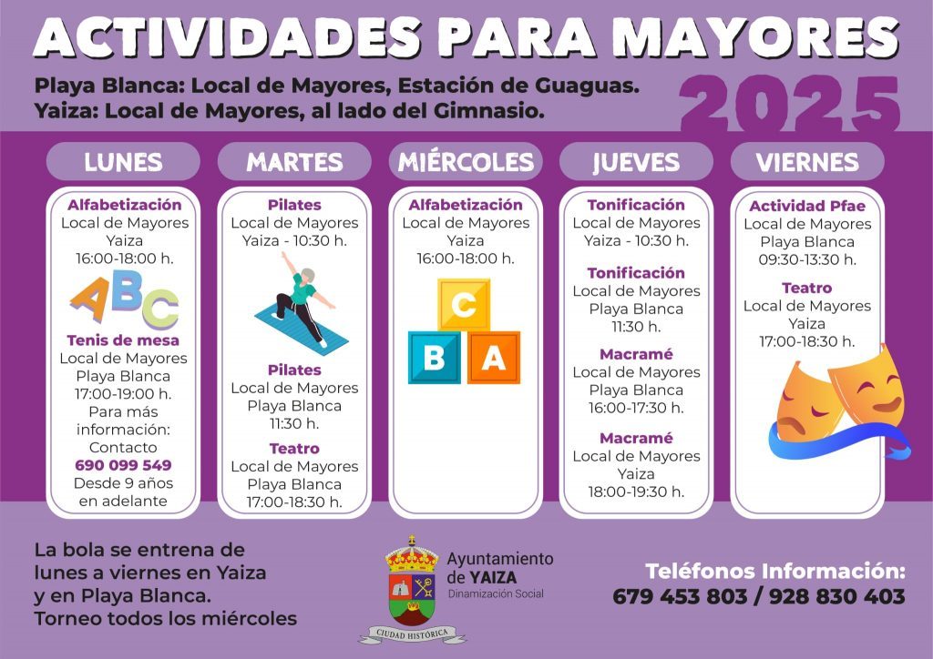 Yaiza anima a participar del programa municipal formativo y de ocio dirigido a los mayores del municipio