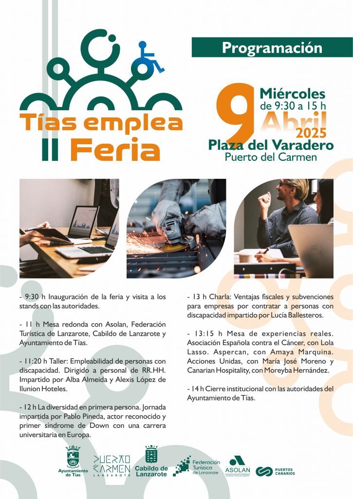 La II Feria Tías Emplea, dedicada a la diversidad, contará con una conferencia de Pablo Pineda