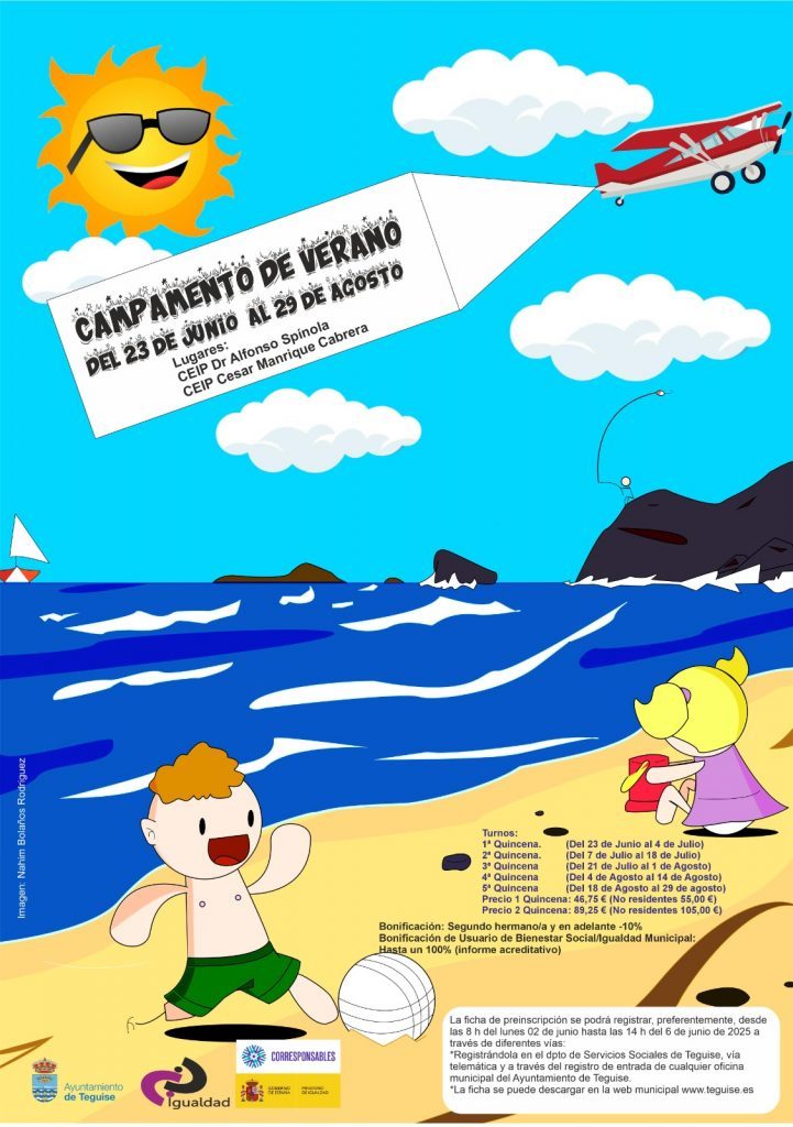 El Ayuntamiento de Teguise abre la inscripción para el Campamento de Verano 2025