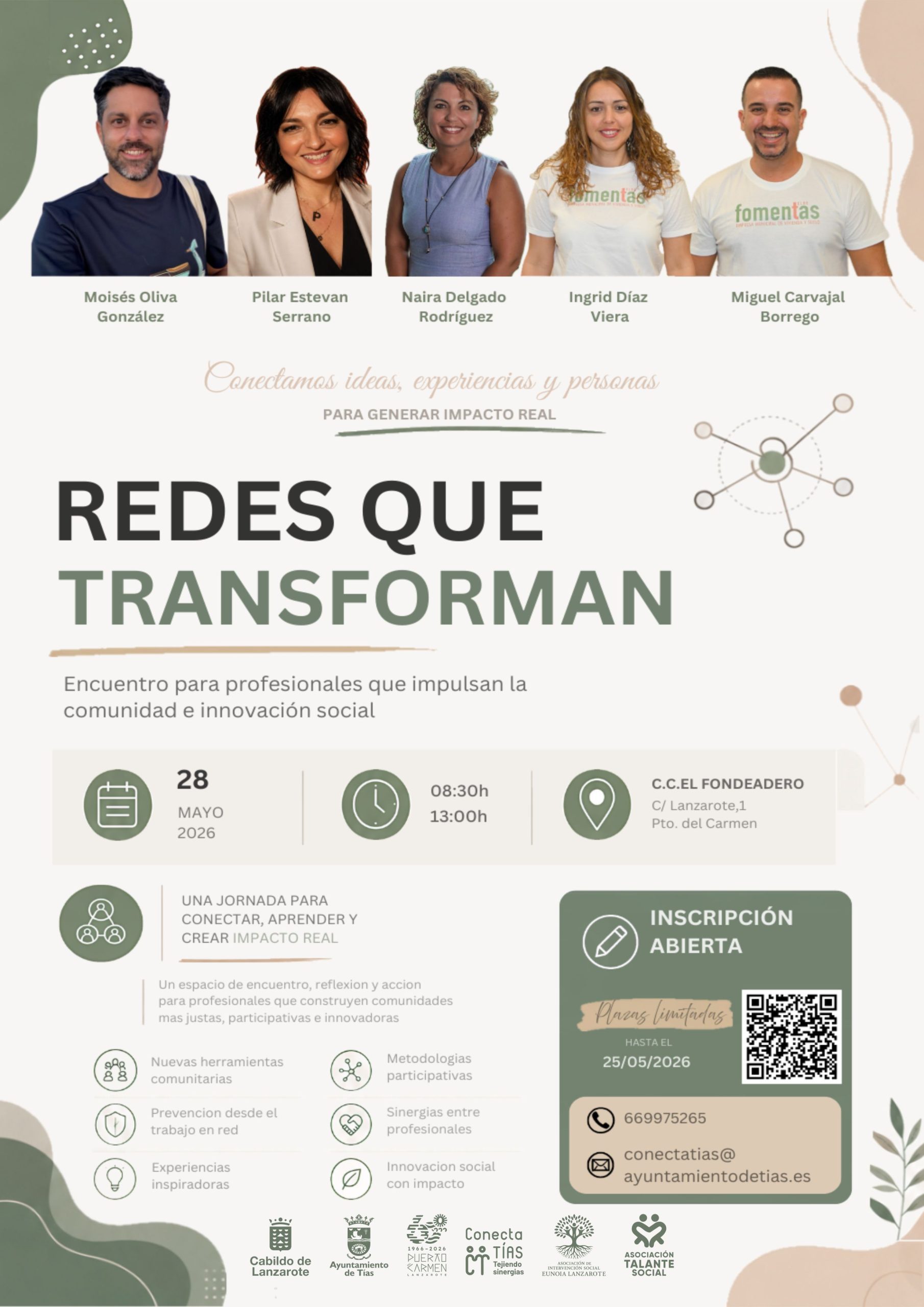 Tías impulsa Redes que Transforman, un encuentro para fortalecer la innovación social y el trabajo comunitario