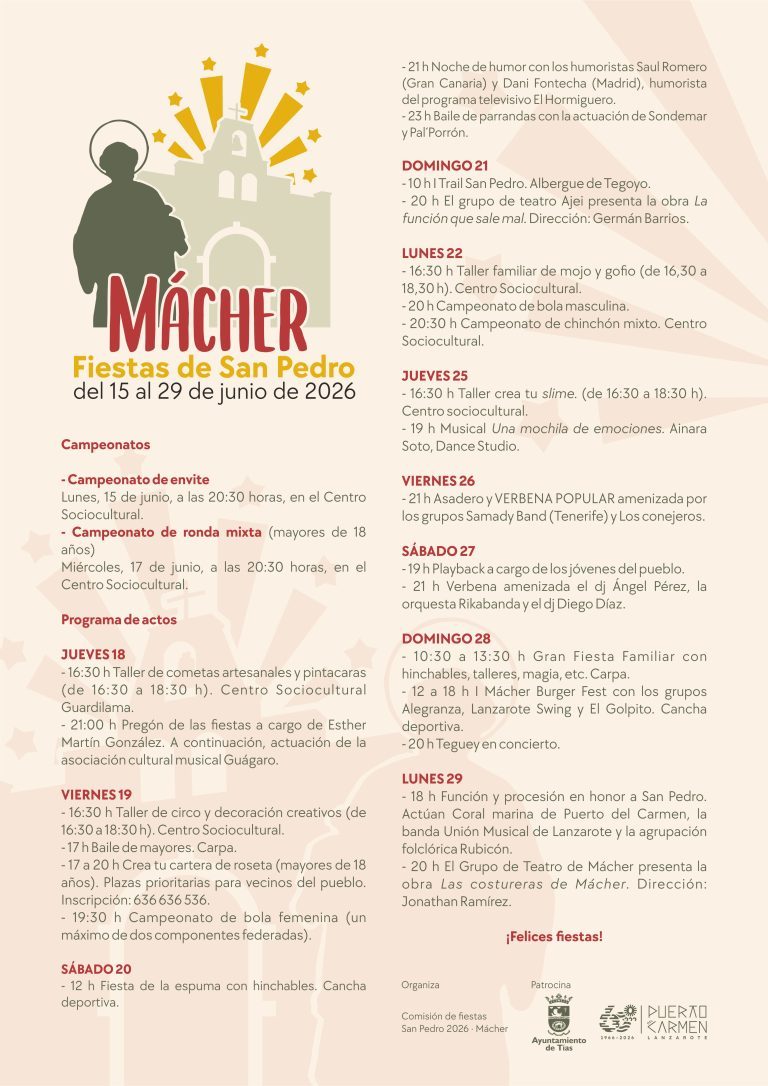15 jun Programa Fiestas de San Pedro 2026