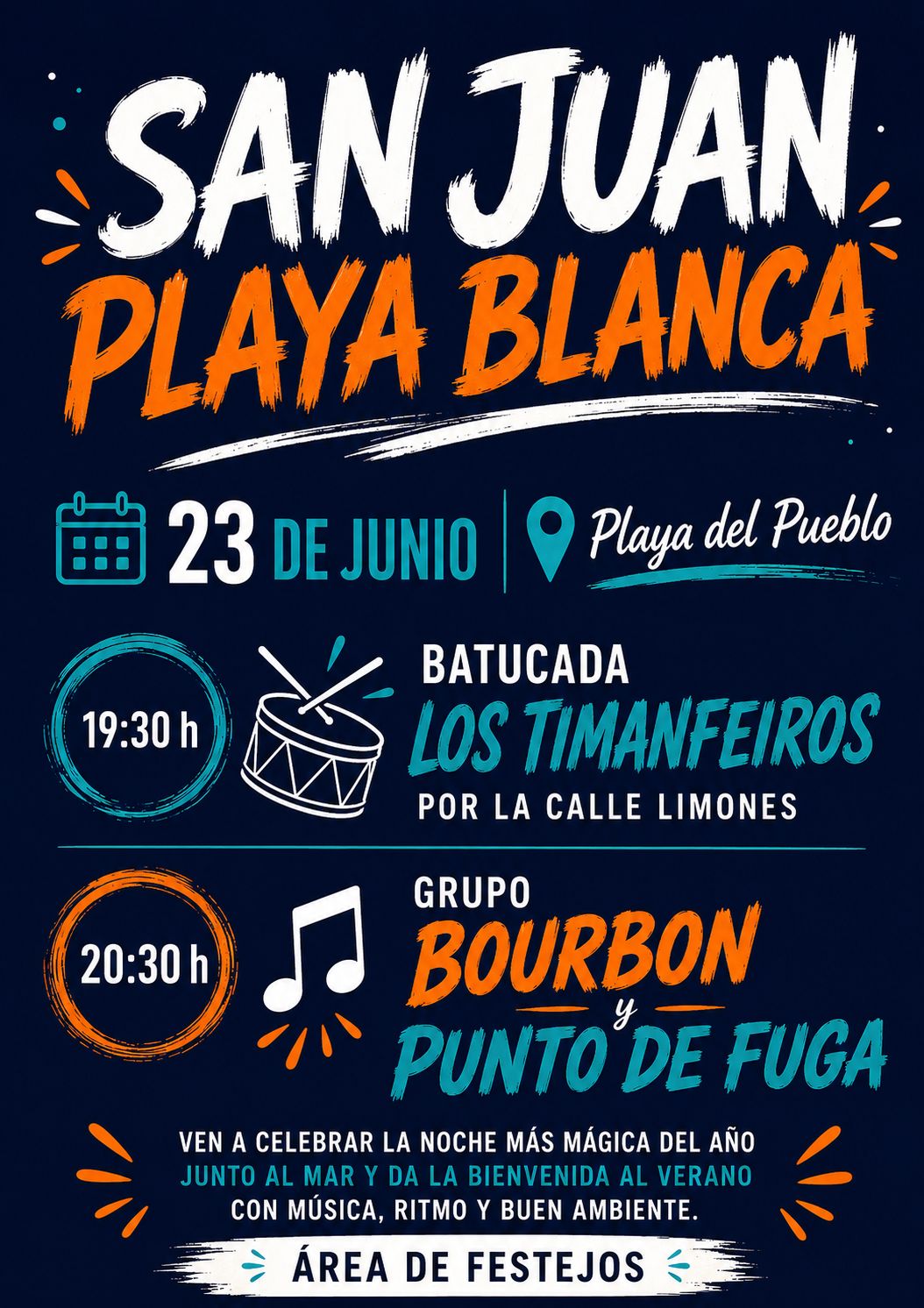 Playa Blanca da la bienvenida al verano este martes con una animada noche de San Juan