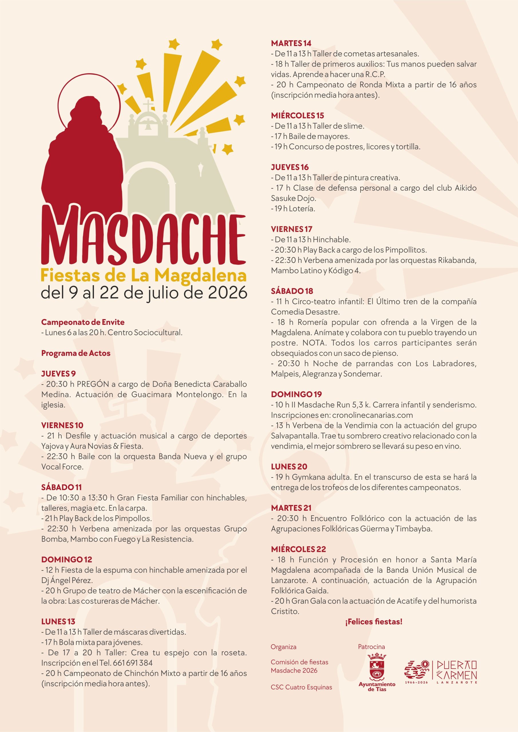 Las fiestas de Masdache tendrán dos fines de semana de bailes, verbenas y parrandas
