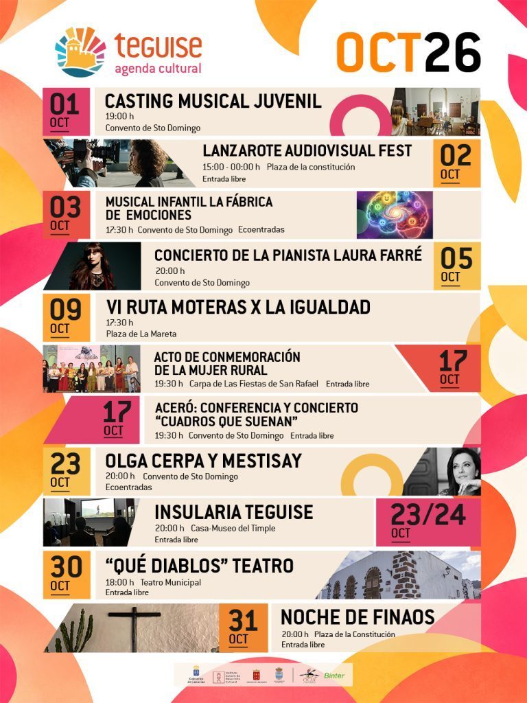 Agenda Cultural Octubre 2026 Teguise