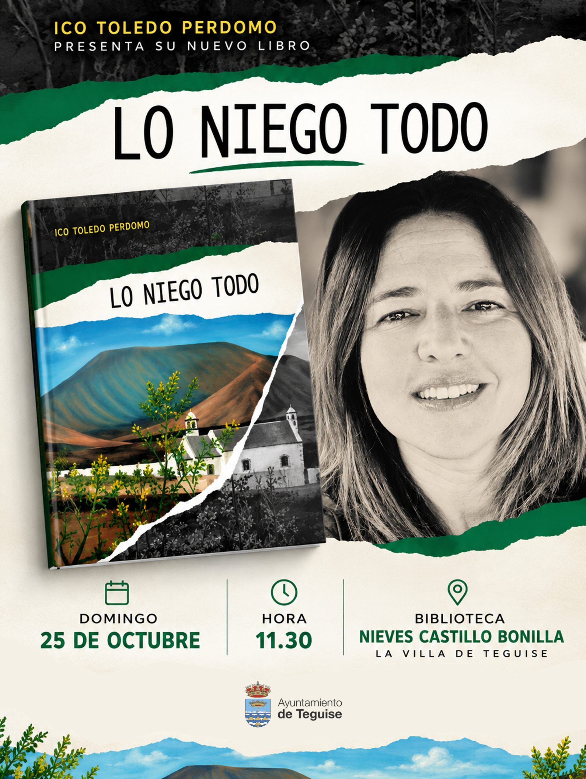 Ico Toledo presenta su nuevo libro ‘Lo Niego Todo’ en La Villa de Teguise